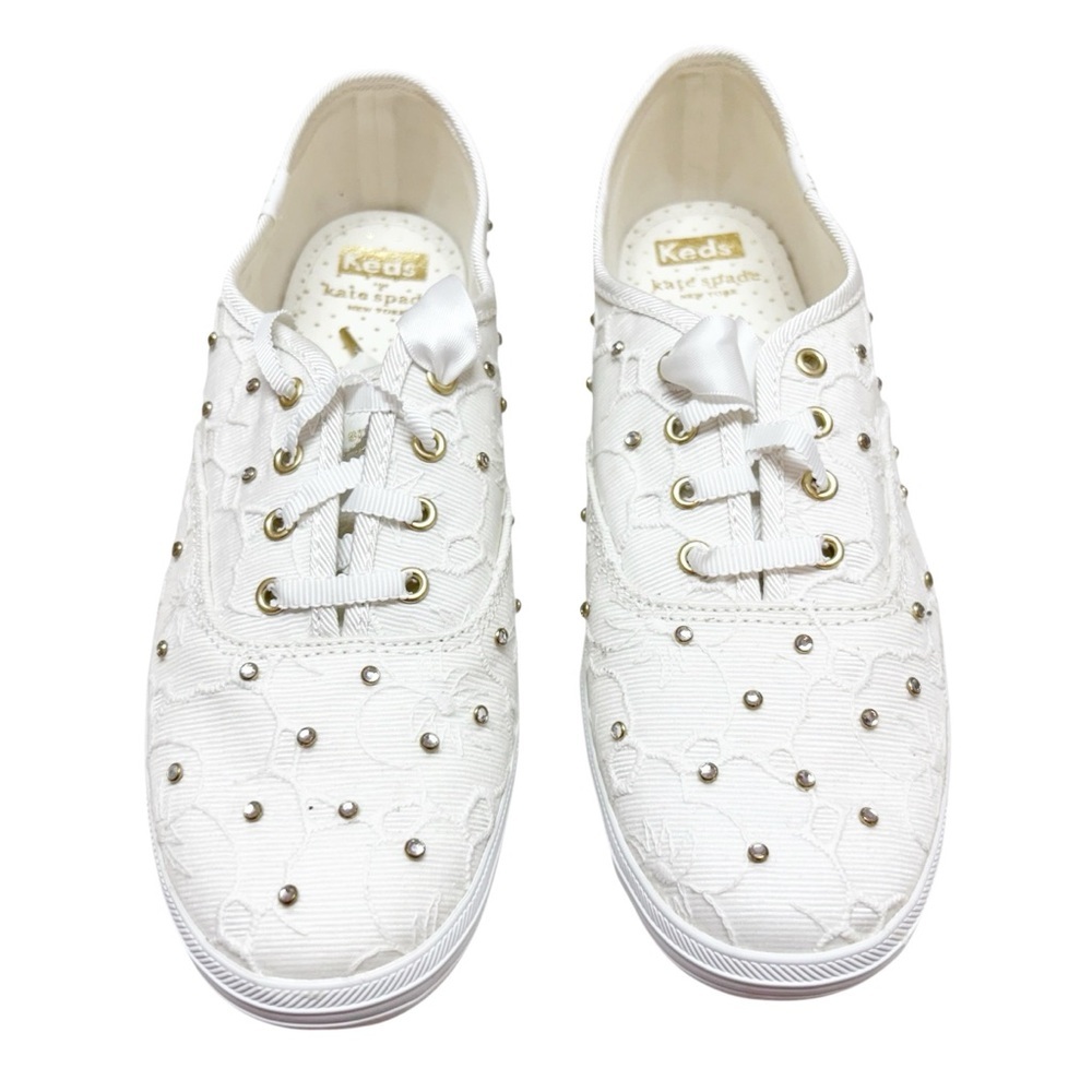 Keds X Kate Spade New York Champion Bridal Lace Sneakers White WF64678 Size 8 - Picture 2 of 11